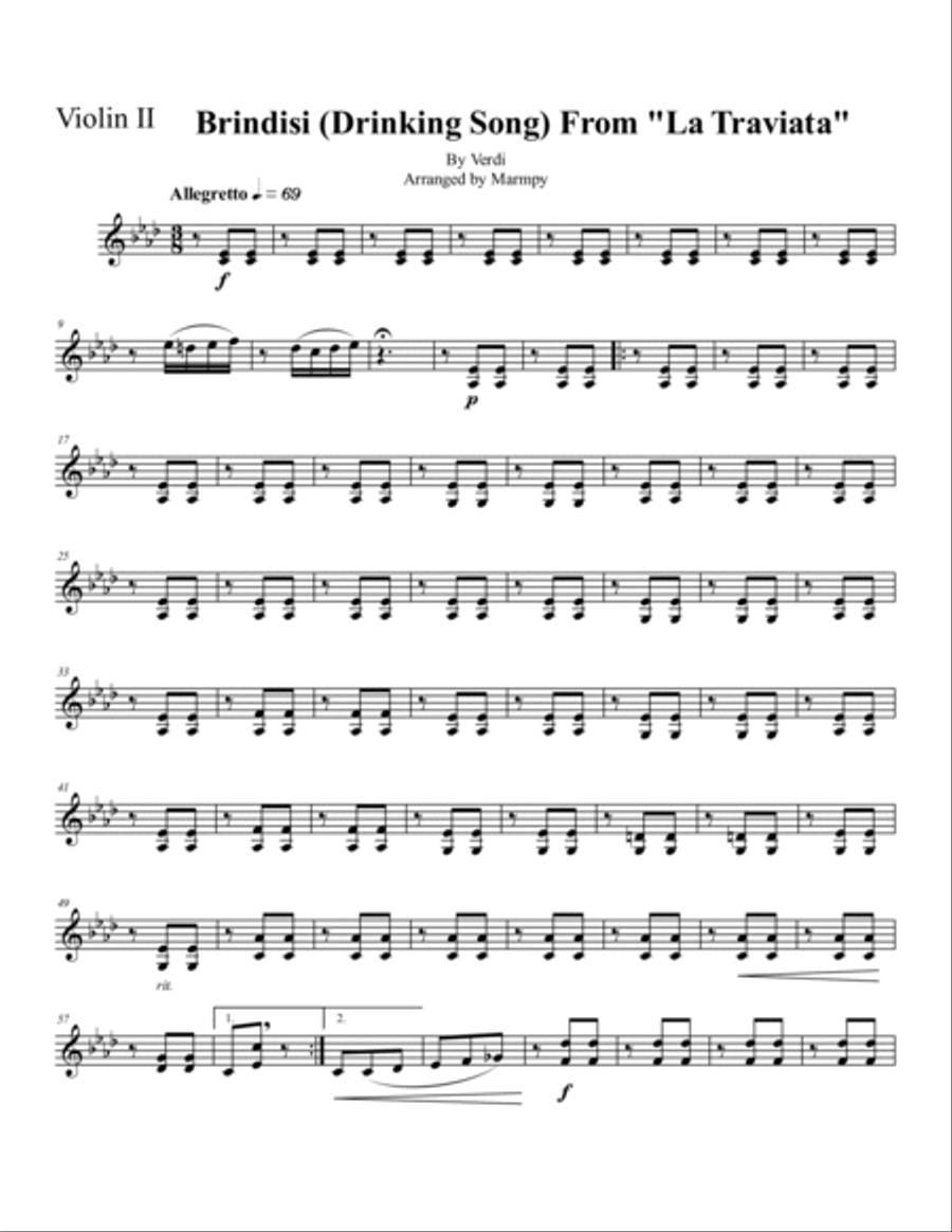 Brindisi (Drinking Song) from La Traviata (arranged for String Trio) String Trio scores gallery preview page 3