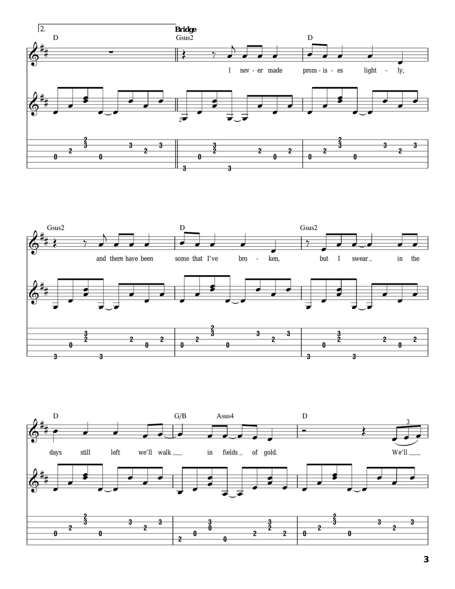 Fields Of Gold Fields Of Gold Acoustic Guitar scores gallery preview page 3