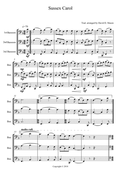 Three Christmas Carols (Bassoon Trio) image number null