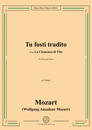 Book cover for Mozart-Tu fosti tradito,in F Major,from La Clemenza di Tito,for Voice and Piano