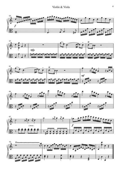 Mozart Piano Sonata No.16 in C K.545 all mvts., for Violin & Viola, VN210