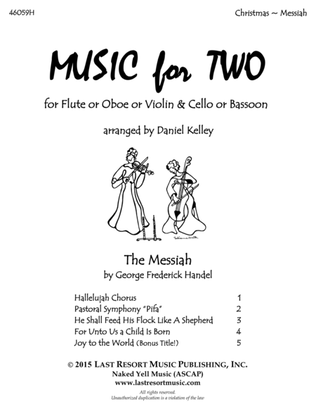 Book cover for Handel's Messiah - Duet - for Flute or Oboe or Violin & Cello or Bassoon - Music for Two