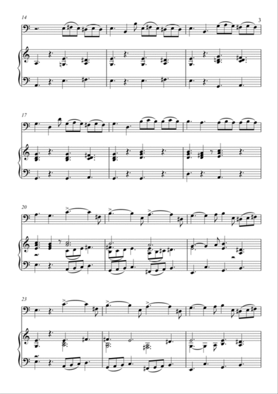 Alessandro Scarlatti - Spesso vibra per suo gioco (Piano and Tuba) Small Ensemble scores gallery preview page 3