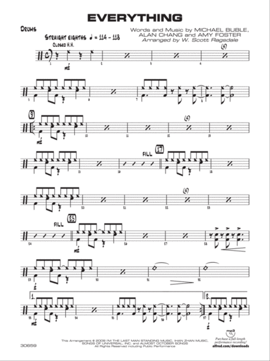 Everything: Drums Jazz Ensemble scores gallery preview page 1