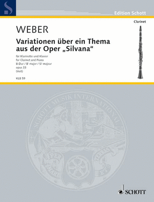 Book cover for Variations on a Theme from the Opera "Silvana" Bb major