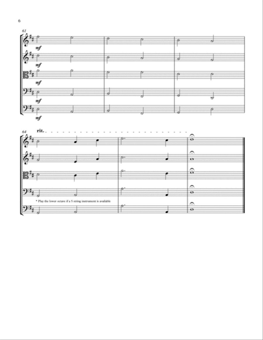 Pachelbel's Canon In D Wedding String Quintet-Orchestra String Quintet scores gallery preview page 6