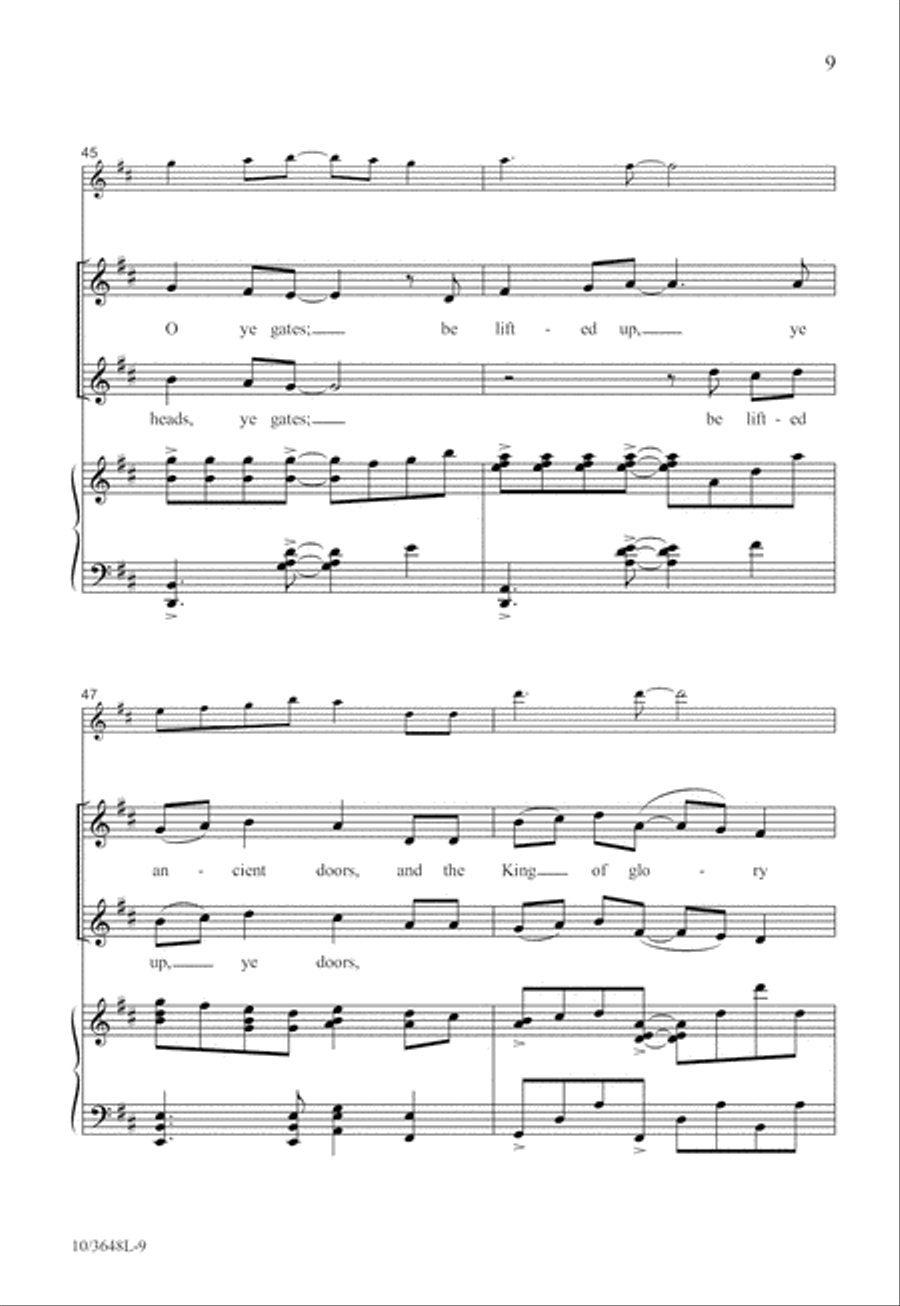 Lift Up Your Heads Unison Choir scores gallery preview page 9