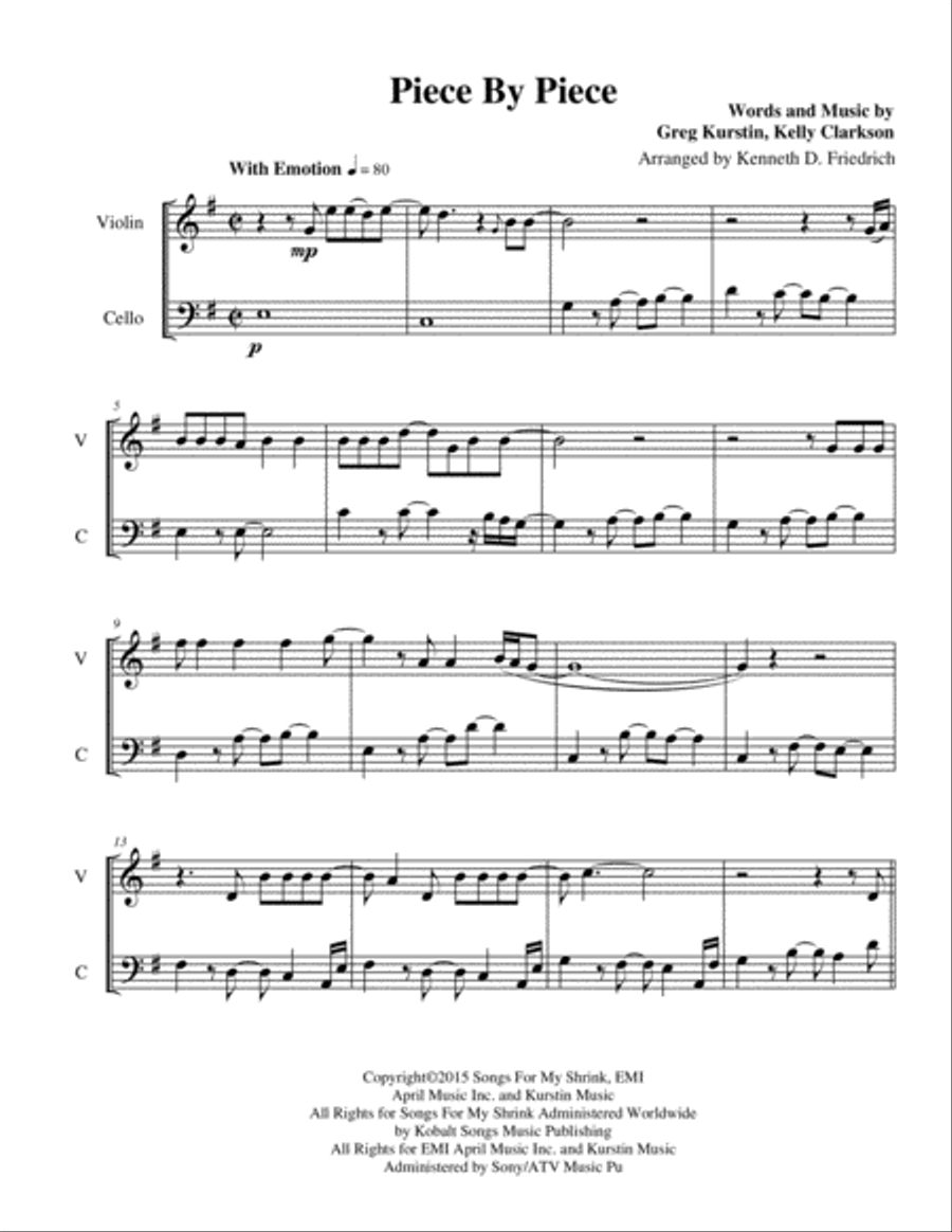 Piece By Piece String Duet scores gallery preview page 1