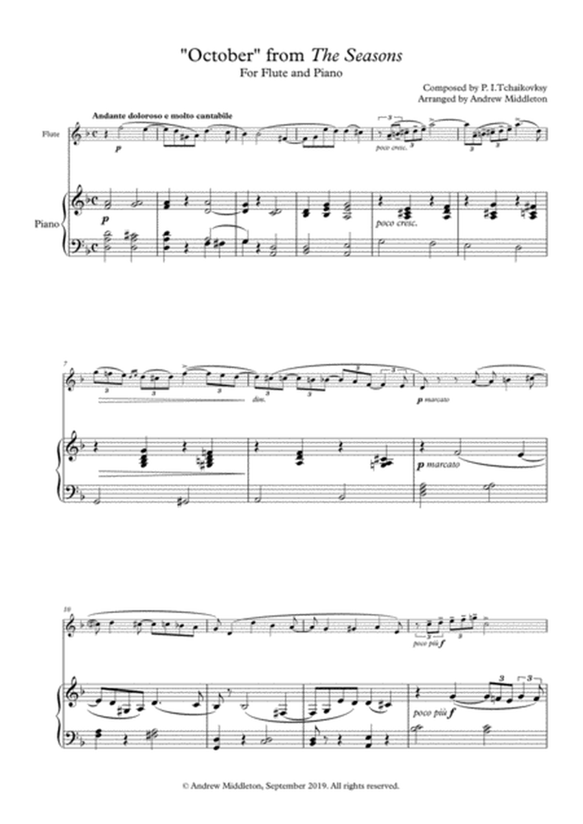 "October" from The Seasons arranged for Flute and Piano image number null