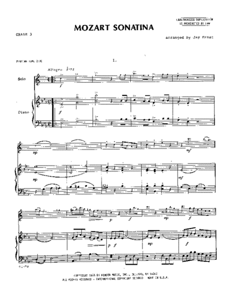 Mozart Sonatina (K. 439B)