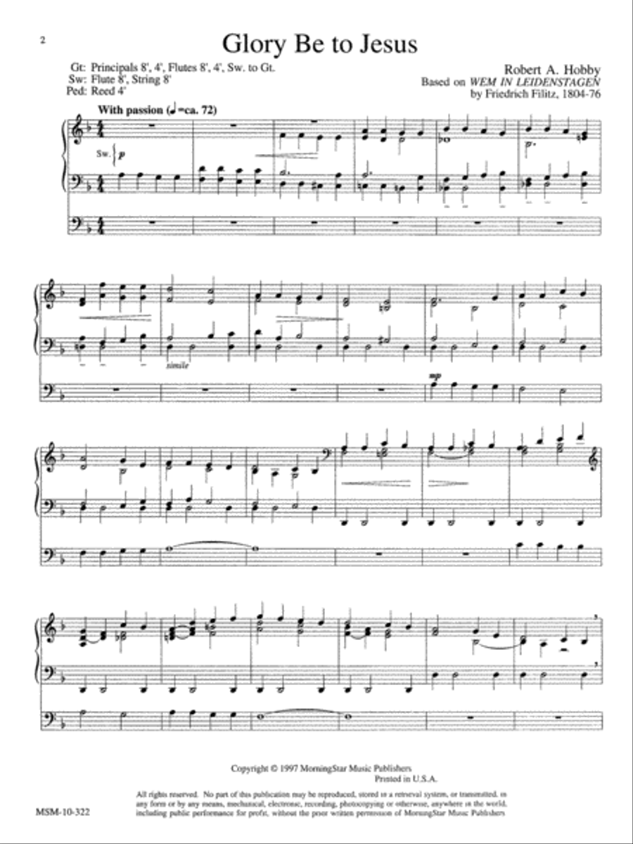 Glory Be to Jesus Glory Be to Jesus Organ scores gallery preview page 1
