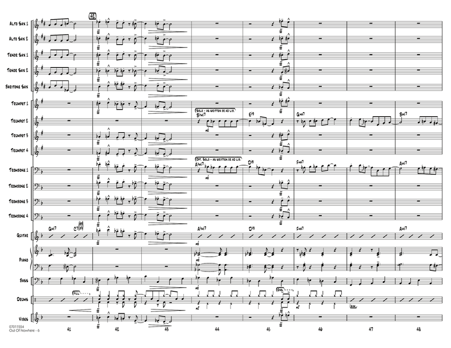 Out of Nowhere - Full Score Jazz Ensemble scores gallery preview page 6