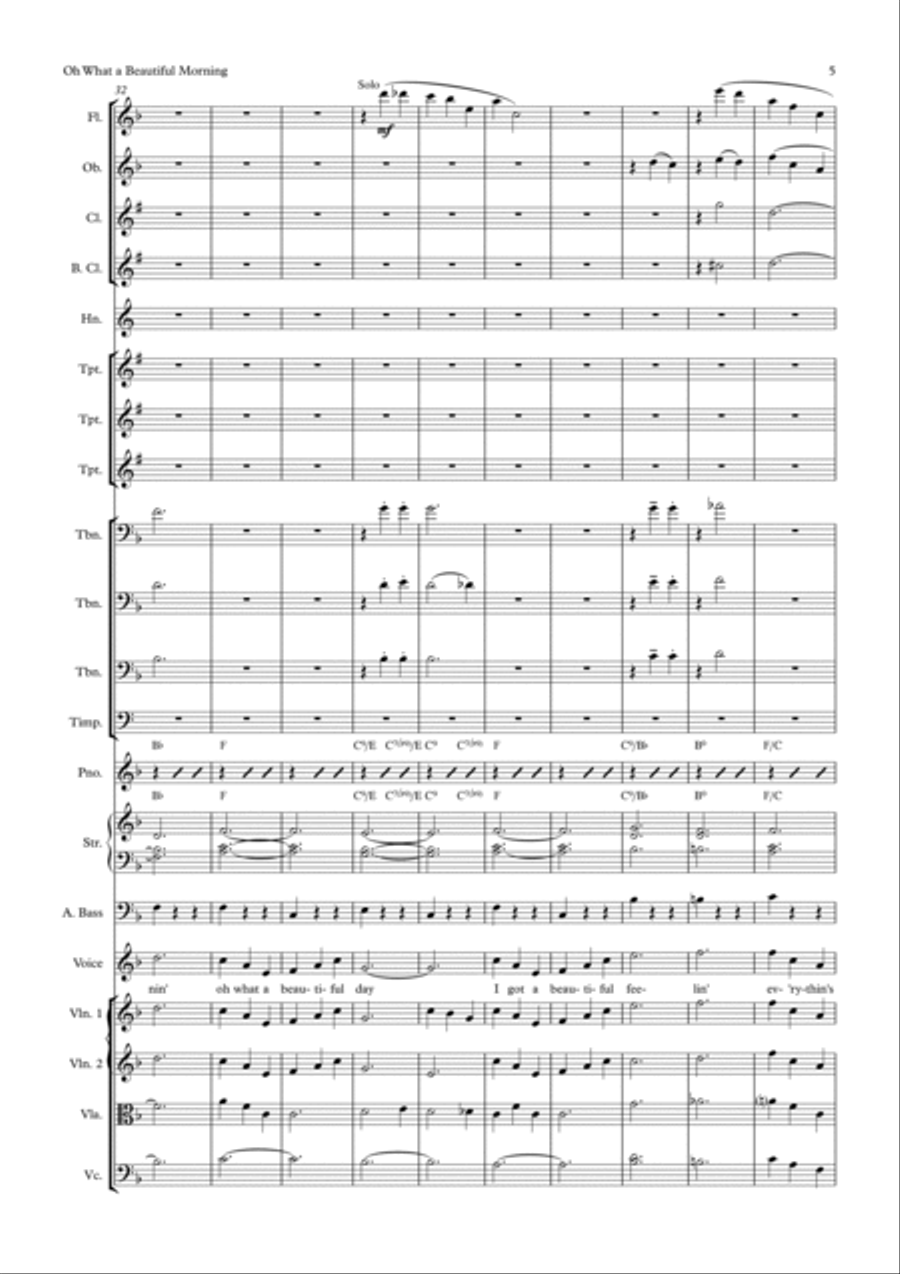 Oh, What A Beautiful Mornin' Flute scores gallery preview page 5