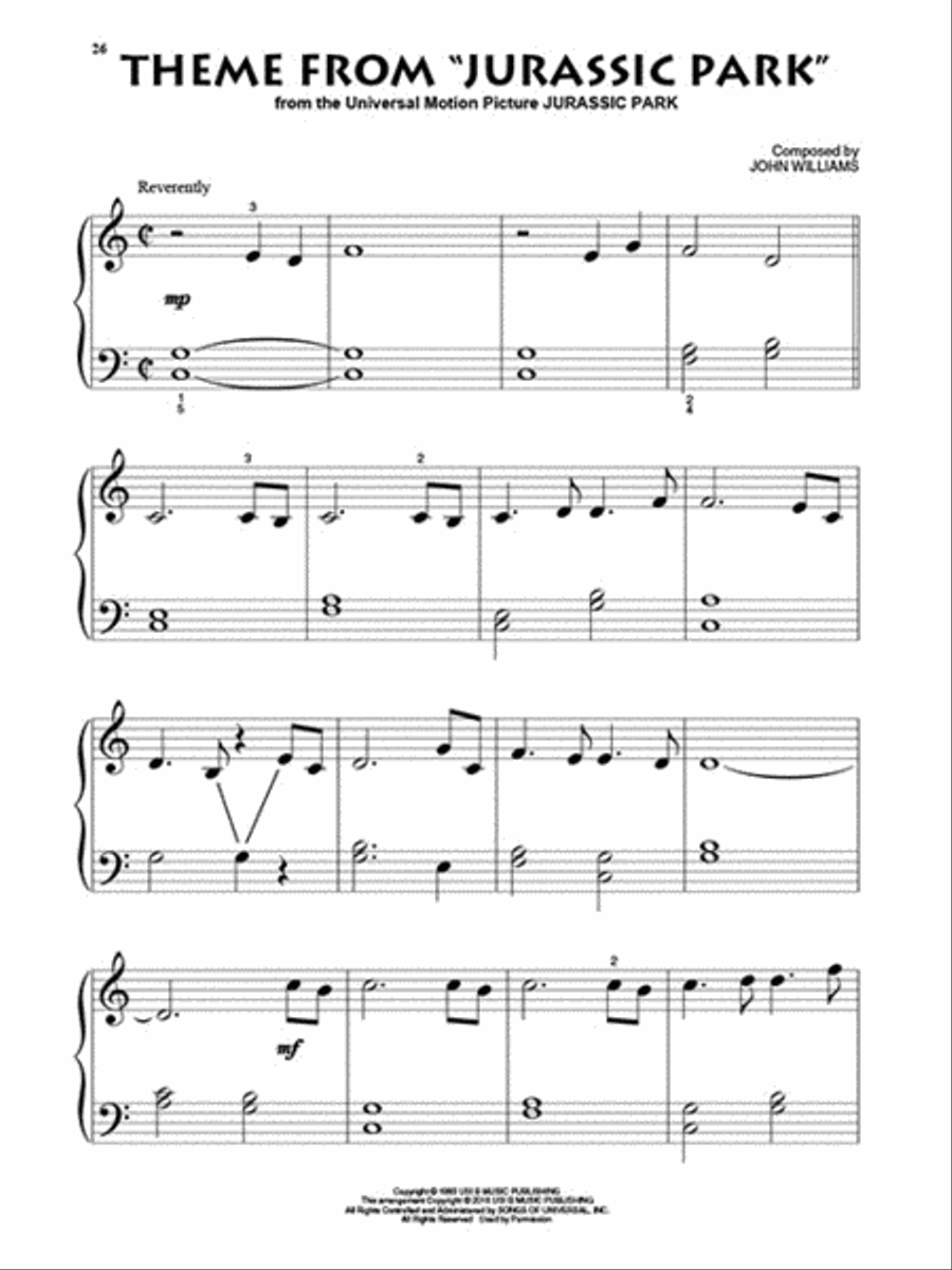 John Williams for Beginning Piano Solo Piano Solo scores gallery preview page 4