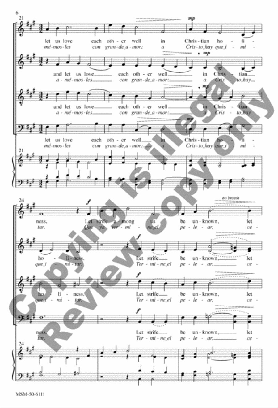 Where Charity and Love Prevail/Donde Hay Amor y Caridad Divisi scores gallery preview page 6