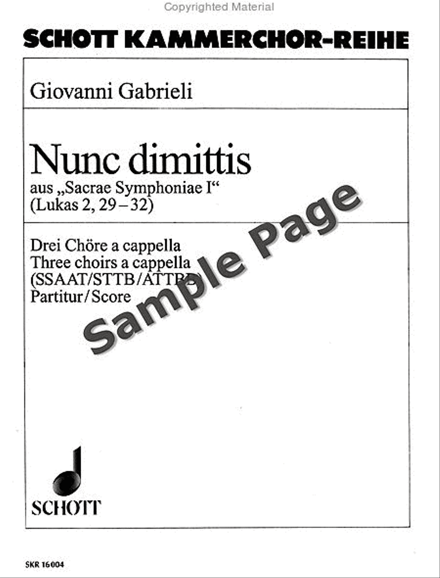 Nunc Dimittis Three Choirs STTB scores gallery preview page 2