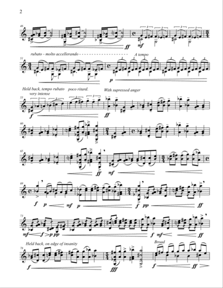 Lament for the Tsunami Victims for Solo Violin Violin Solo scores gallery preview page 2
