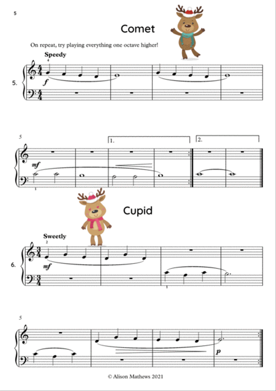 Little Reindeer in a Row! Piano Method scores gallery preview page 6