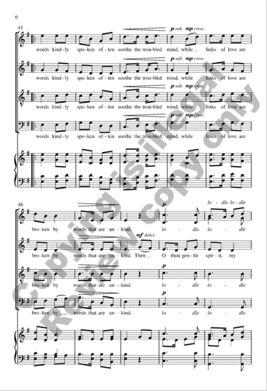 Gentle Words 4-Part scores gallery preview page 6