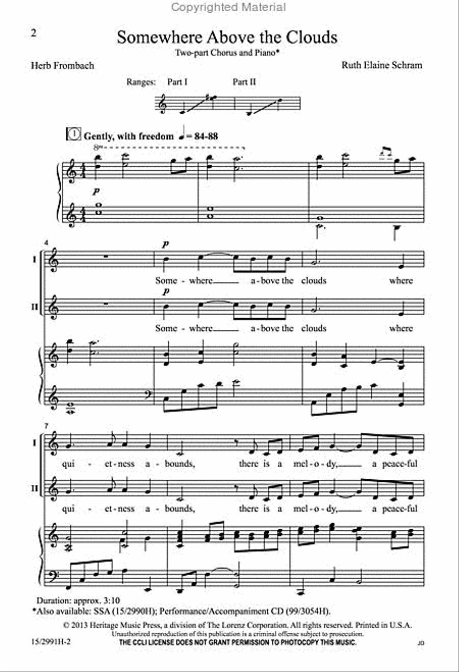 Somewhere Above the Clouds 2-Part scores gallery preview page 2