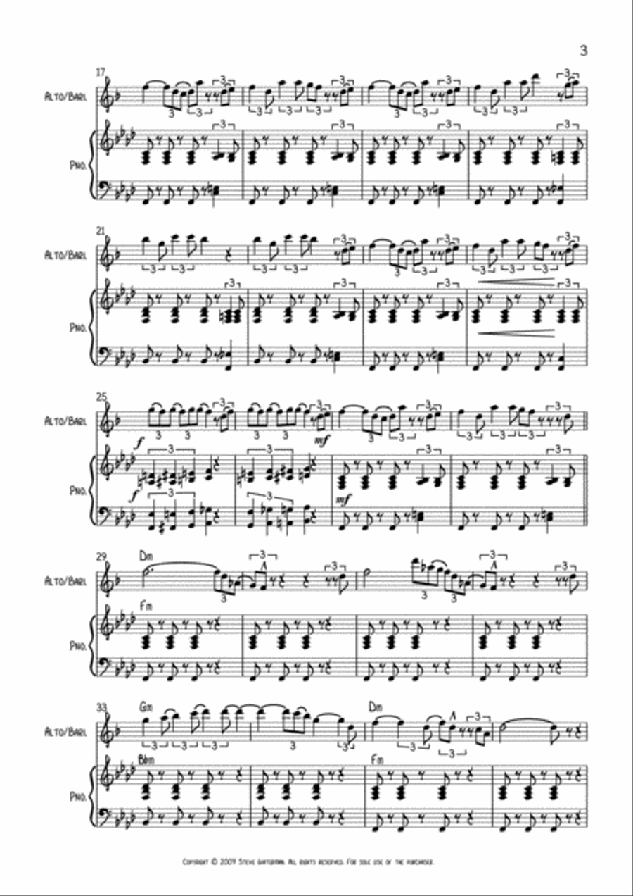 Red Vest Man for Eb Alto/Baritone Sax Woodwind Duet scores gallery preview page 3