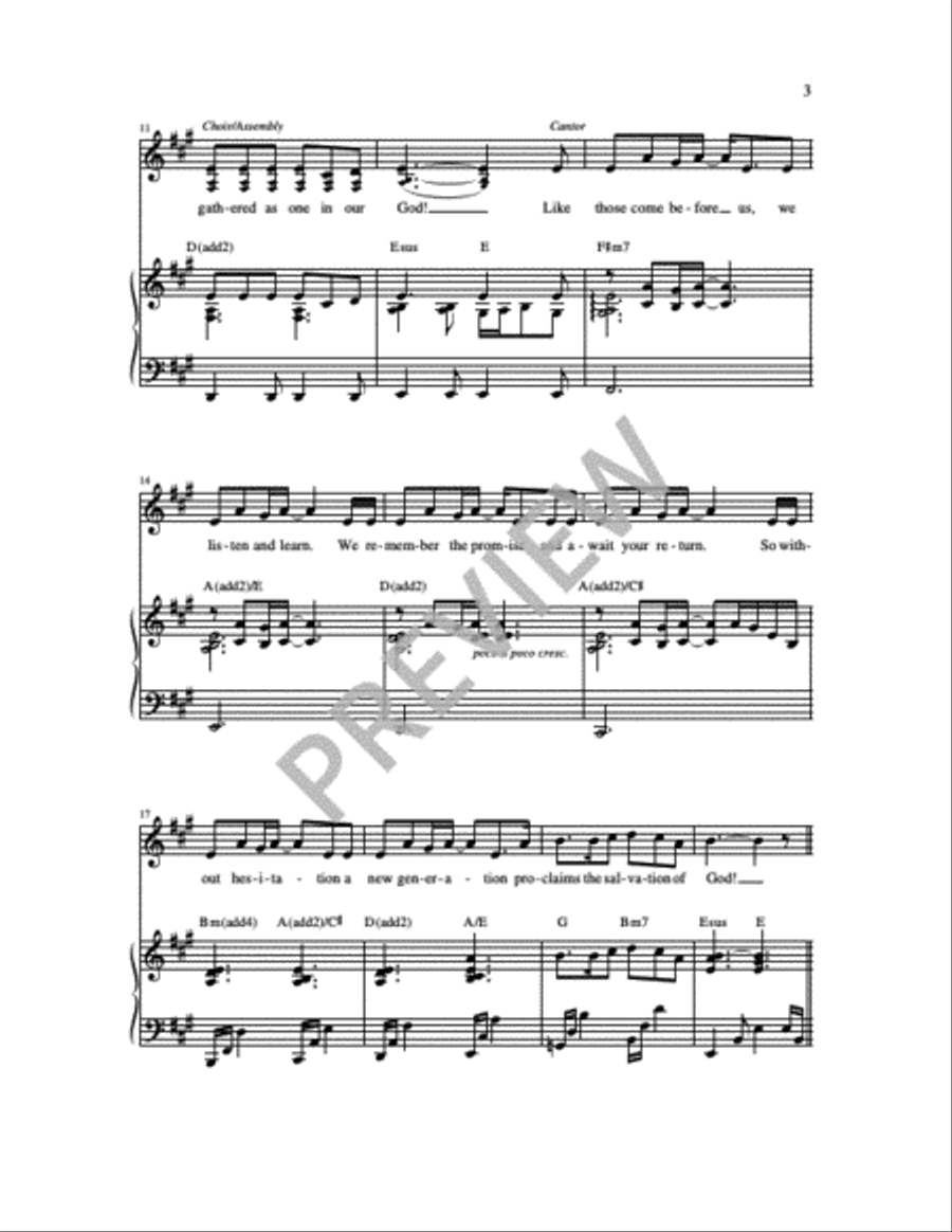 Gathered As One 3-Part scores gallery preview page 8