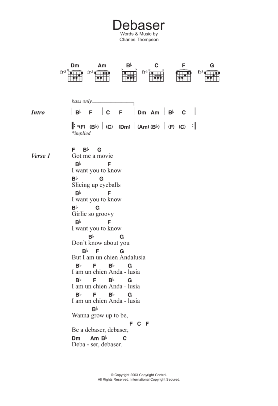Debaser Guitar scores gallery preview page 1