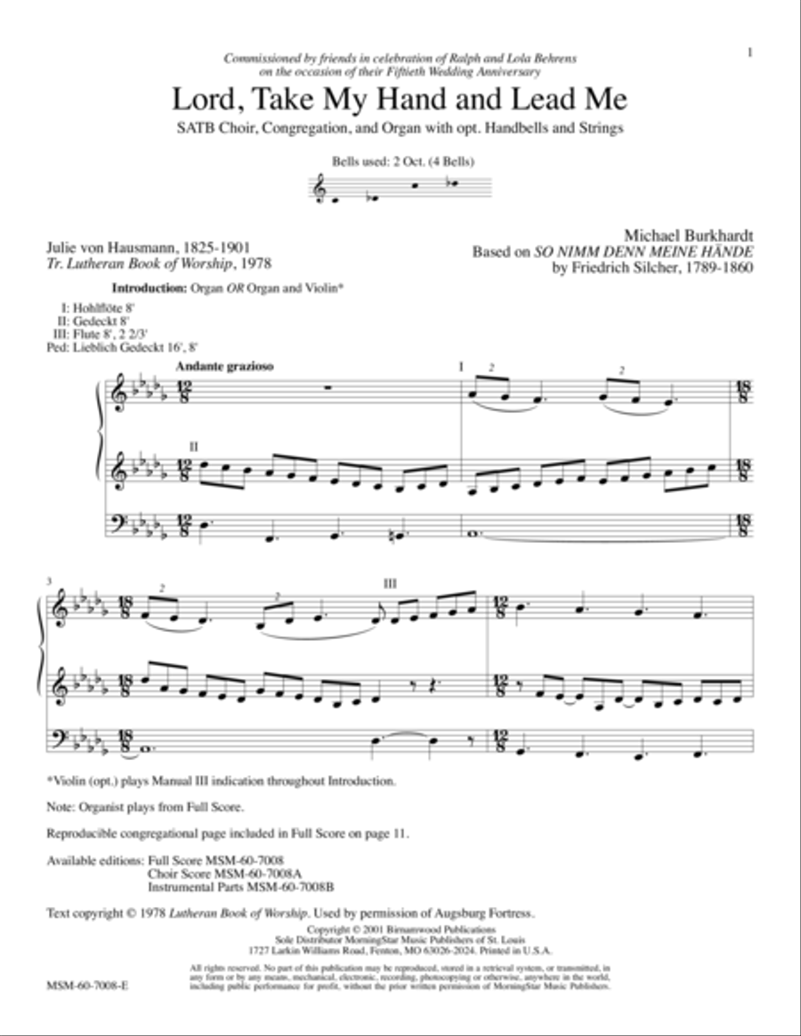 Lord, Take My Hand and Lead Me Choir scores gallery preview page 1