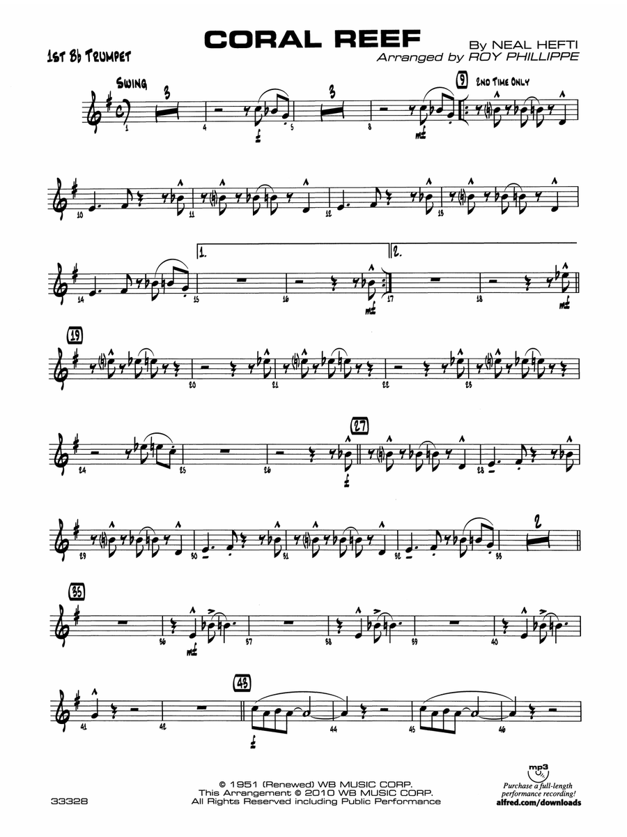 Coral Reef: 1st B-flat Trumpet