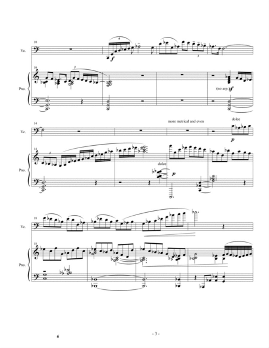 Hymn of Peace for Cello and Piano Piano scores gallery preview page 3