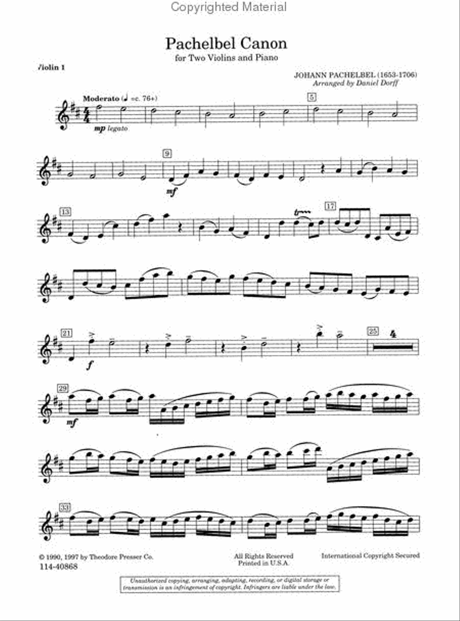 Pachelbel Canon Pachelbel Canon Chamber Music scores gallery preview page 2