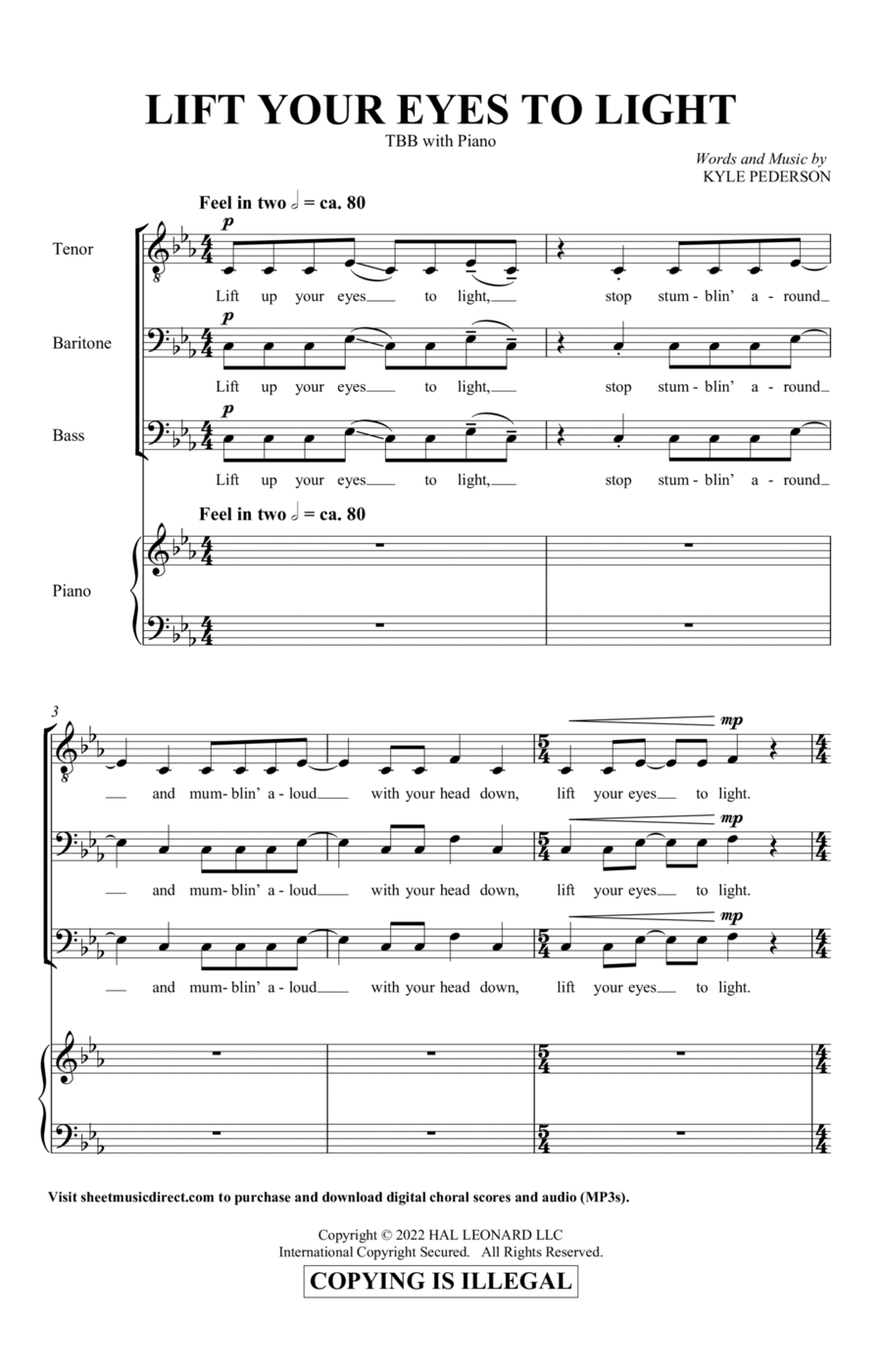 Lift Your Eyes To Light Lift Your Eyes To Light 3-Part scores gallery preview page 1