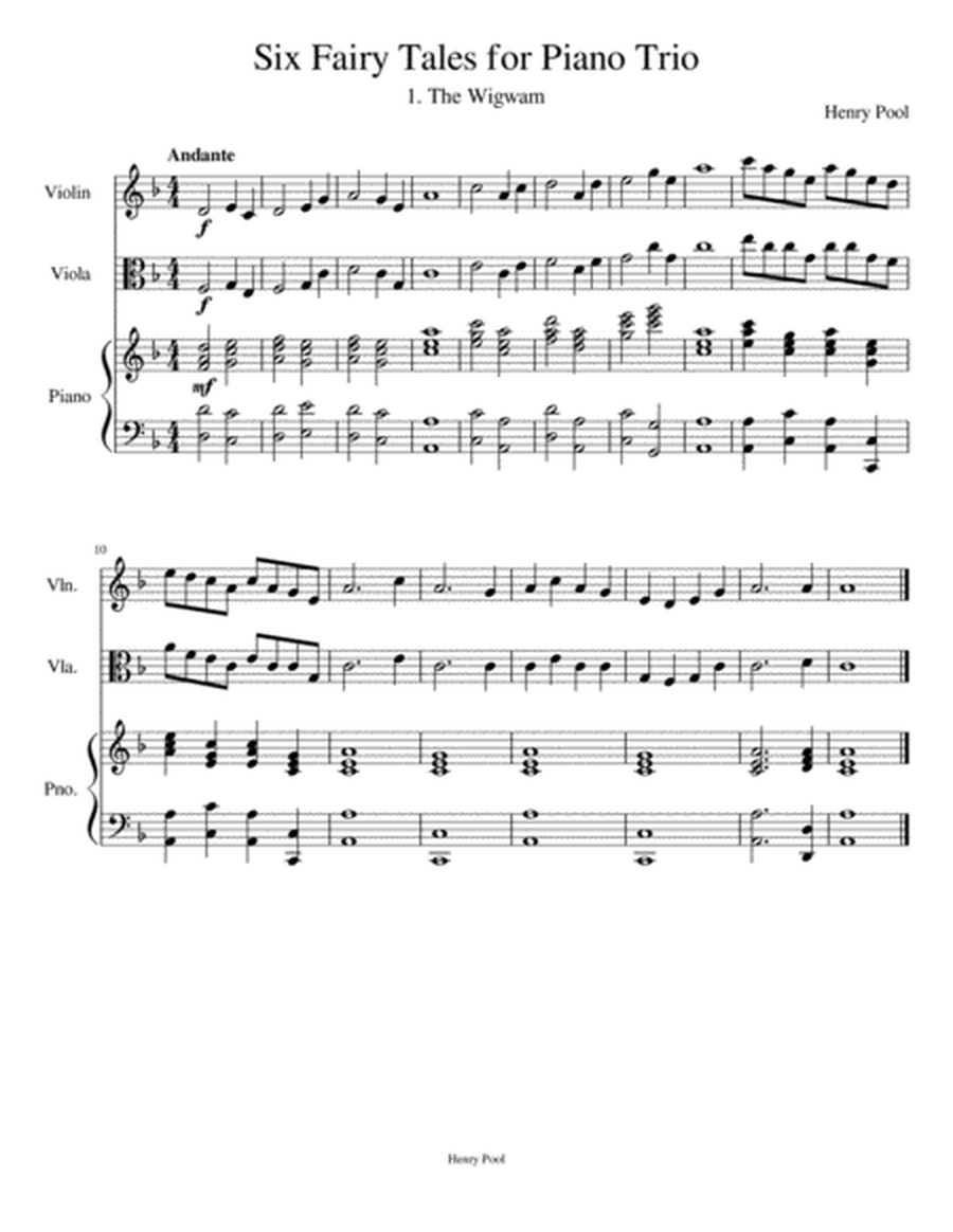 Opus 144a, Six Fairy Tales for Piano Trio (Score & Parts) image number null