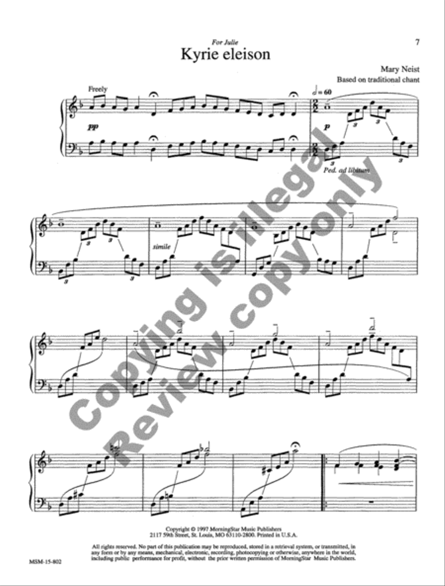Plainchant for Piano Piano Solo scores gallery preview page 5
