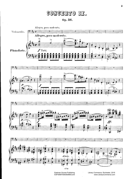 Concerto No. 9, fur das Violoncello. Zum Unterricht genau bezeichnet van Friedrich Grutzmacher. Op. 56