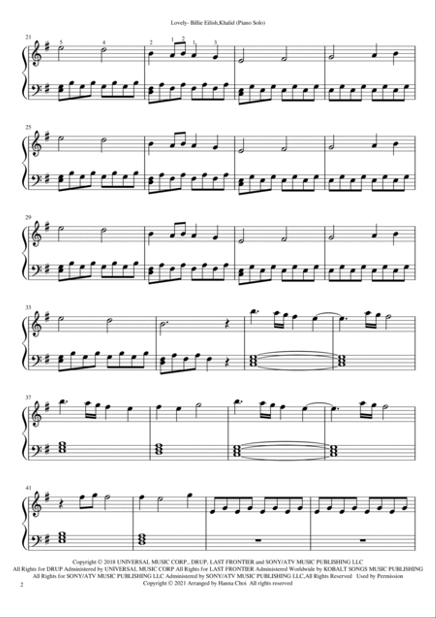 Lovely Piano Solo scores gallery preview page 2