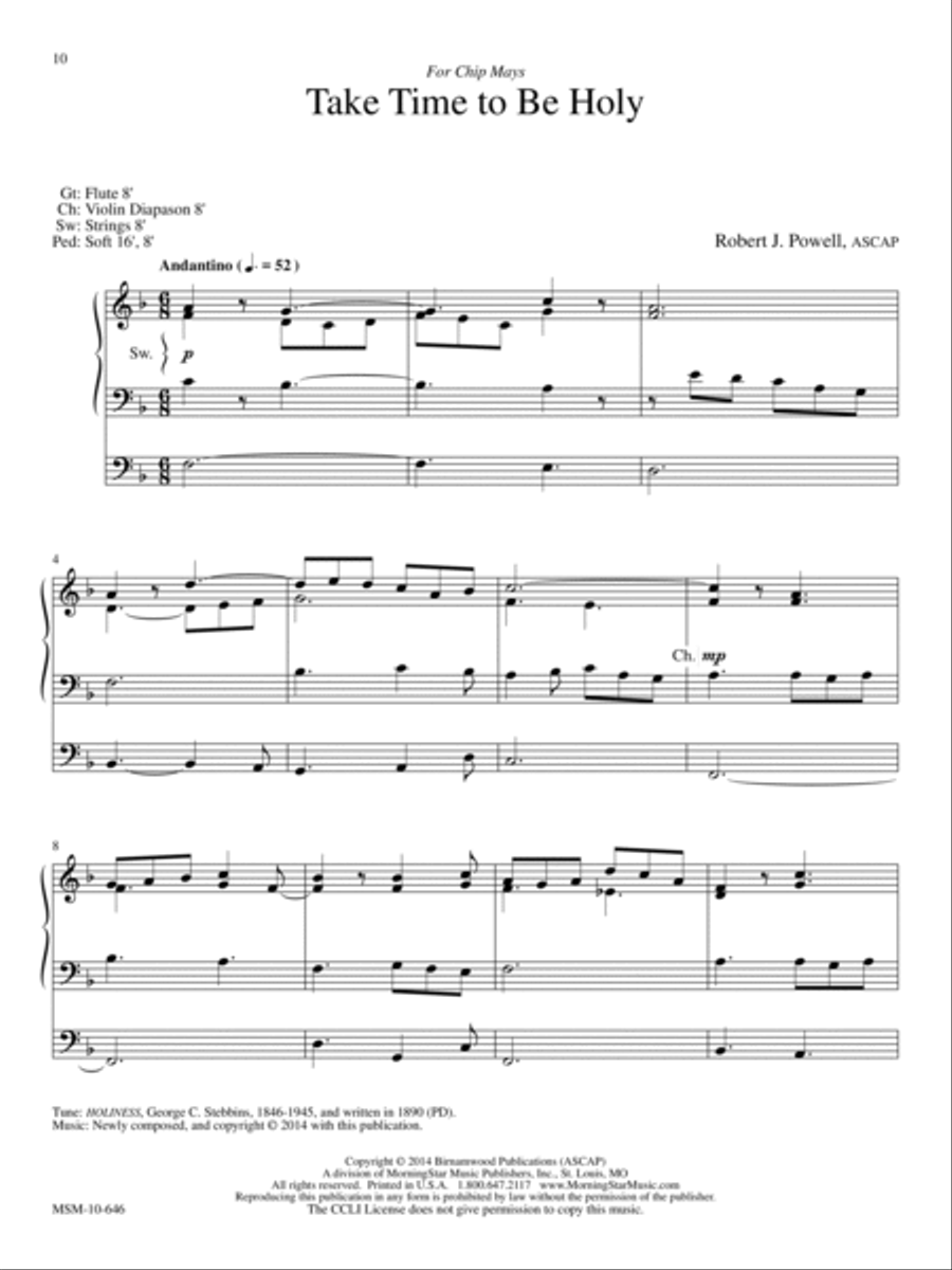Prayerful Preludes, Set 2 Organ scores gallery preview page 6