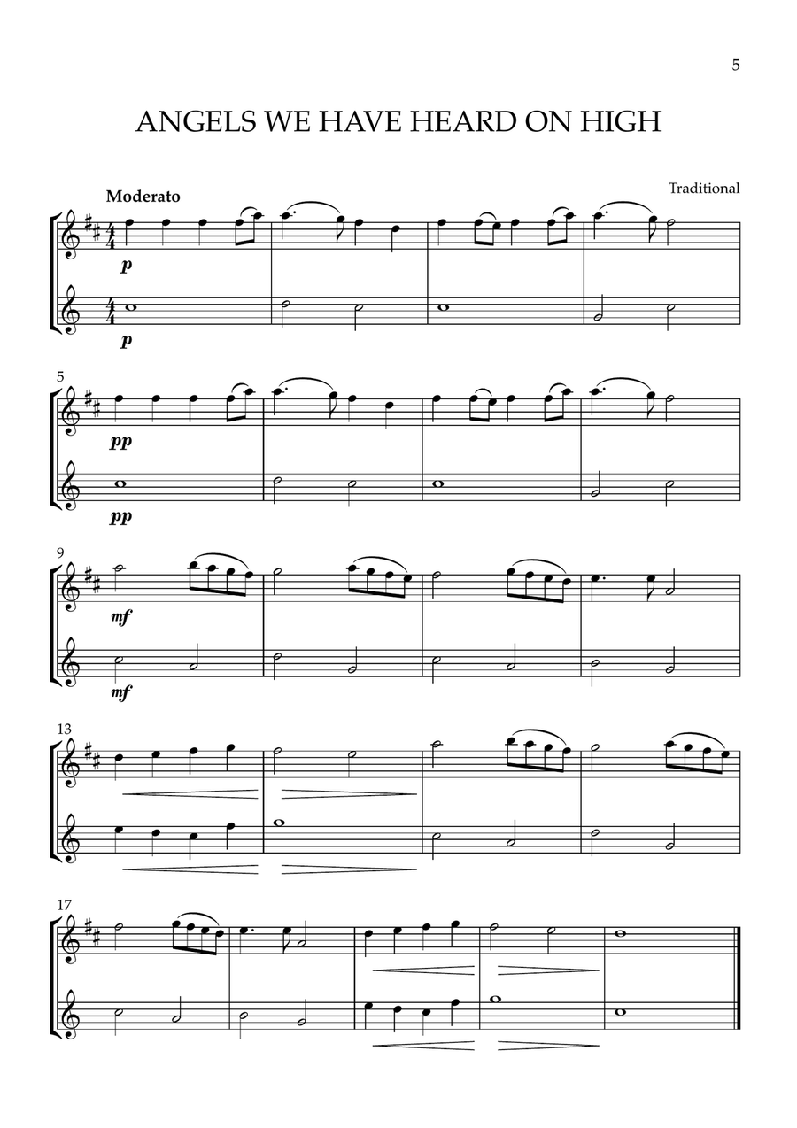 8 EASY CHRISTMAS SONGS (for Clarinet and Violin) B-Flat Clarinet scores gallery preview page 5