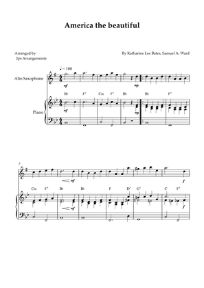 America The Beautiful - Alto sax solo and piano (+ CHORDS)