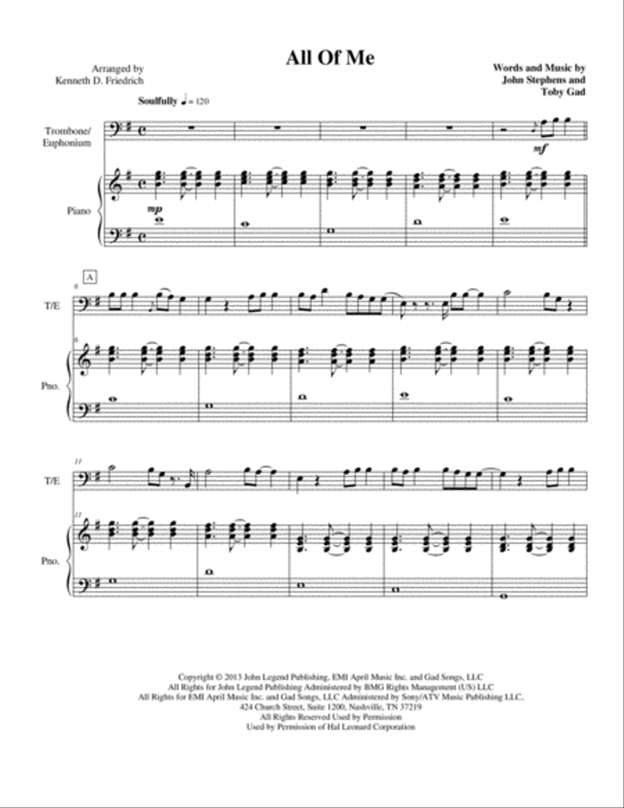 All Of Me Brass Duet scores gallery preview page 1