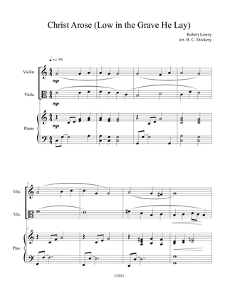 Christ Arose (Low in the Grave He Lay) for Violin and Viola Duet with Piano Accompaniment