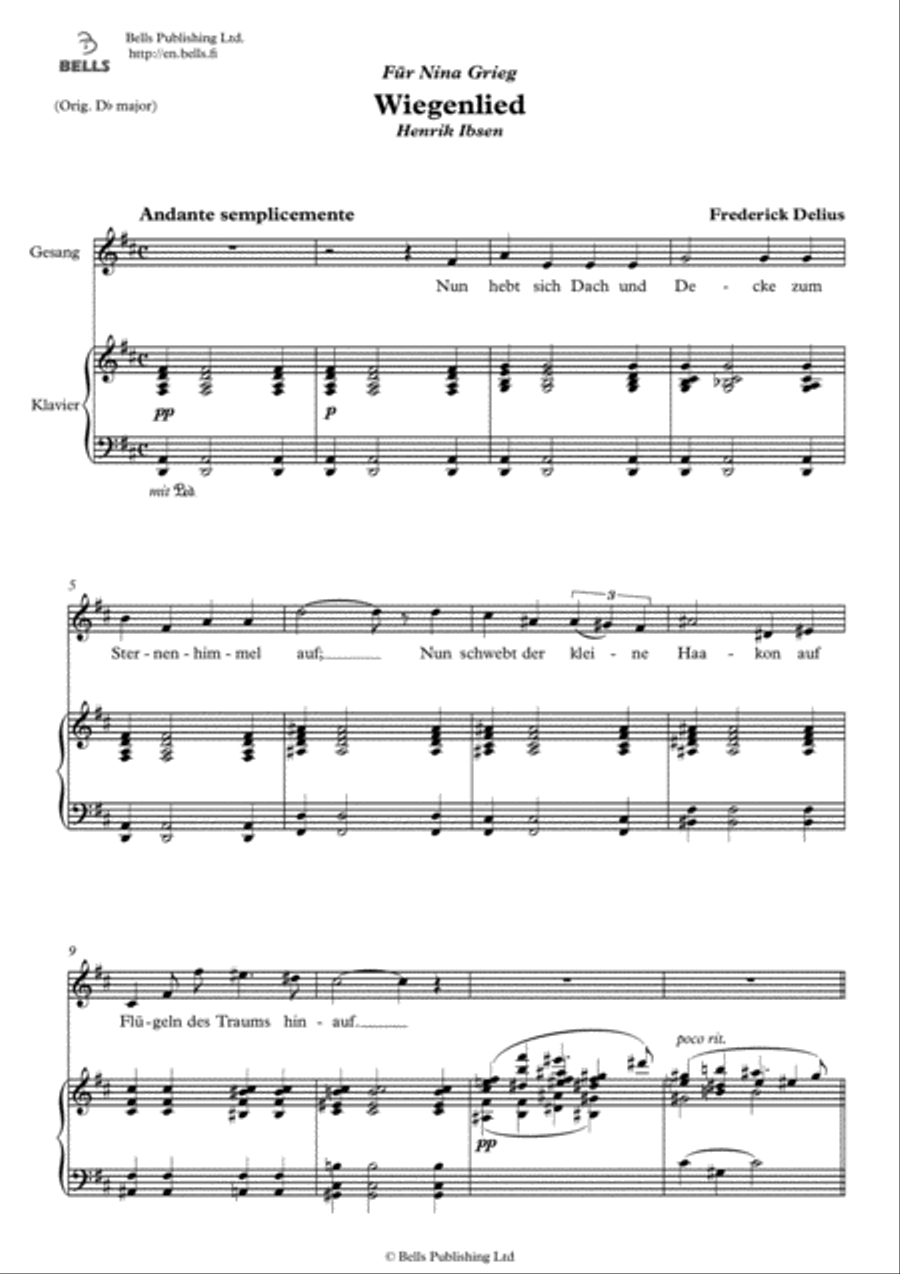 Wiegenlied (D Major) Wiegenlied (D Major) Voice Solo scores gallery preview page 1