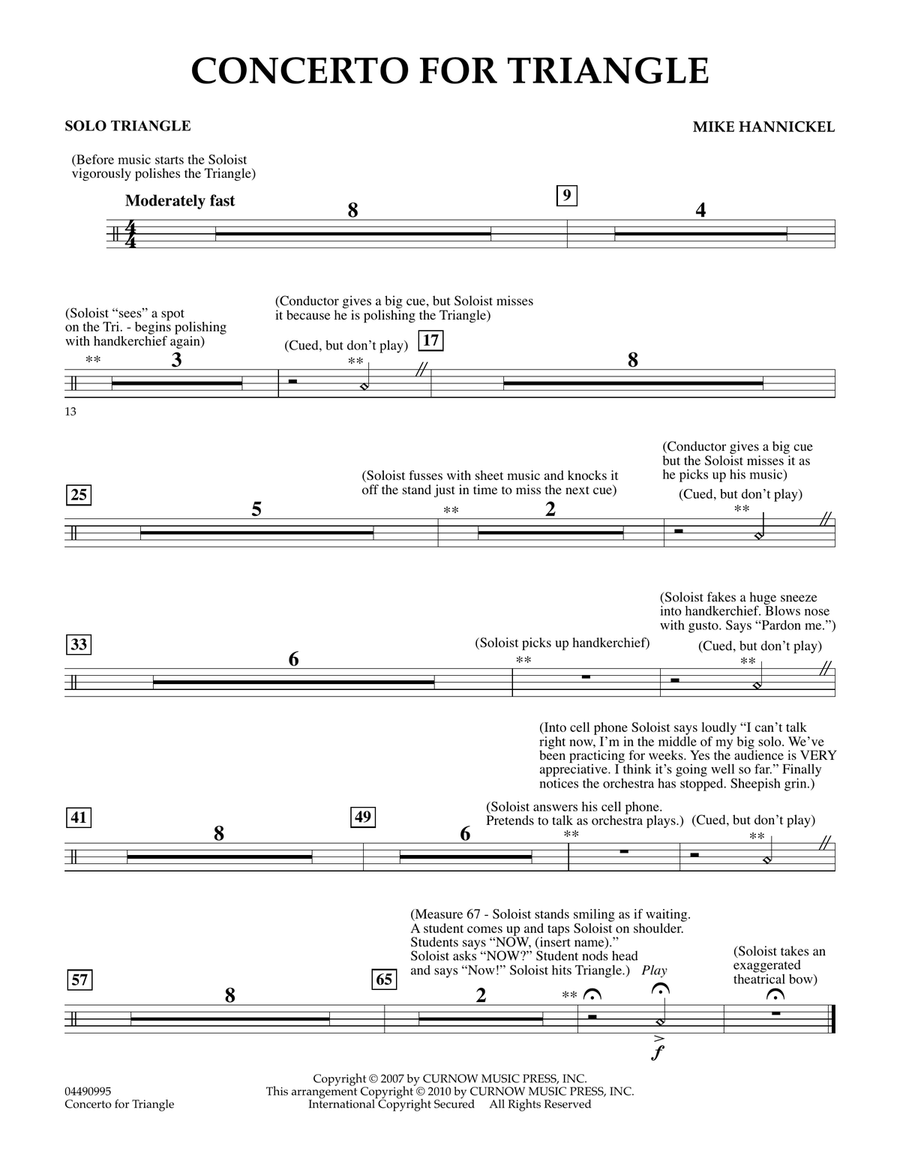 Concerto For Triangle - Solo Triangle Orchestra scores gallery preview page 1