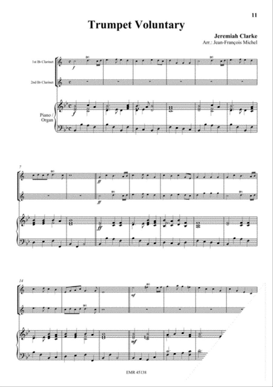 Halleluja (Handel) / Ave Maria (Bach-Gounod) / Trumpet Voluntary (Clarke) Clarinet scores gallery preview page 5
