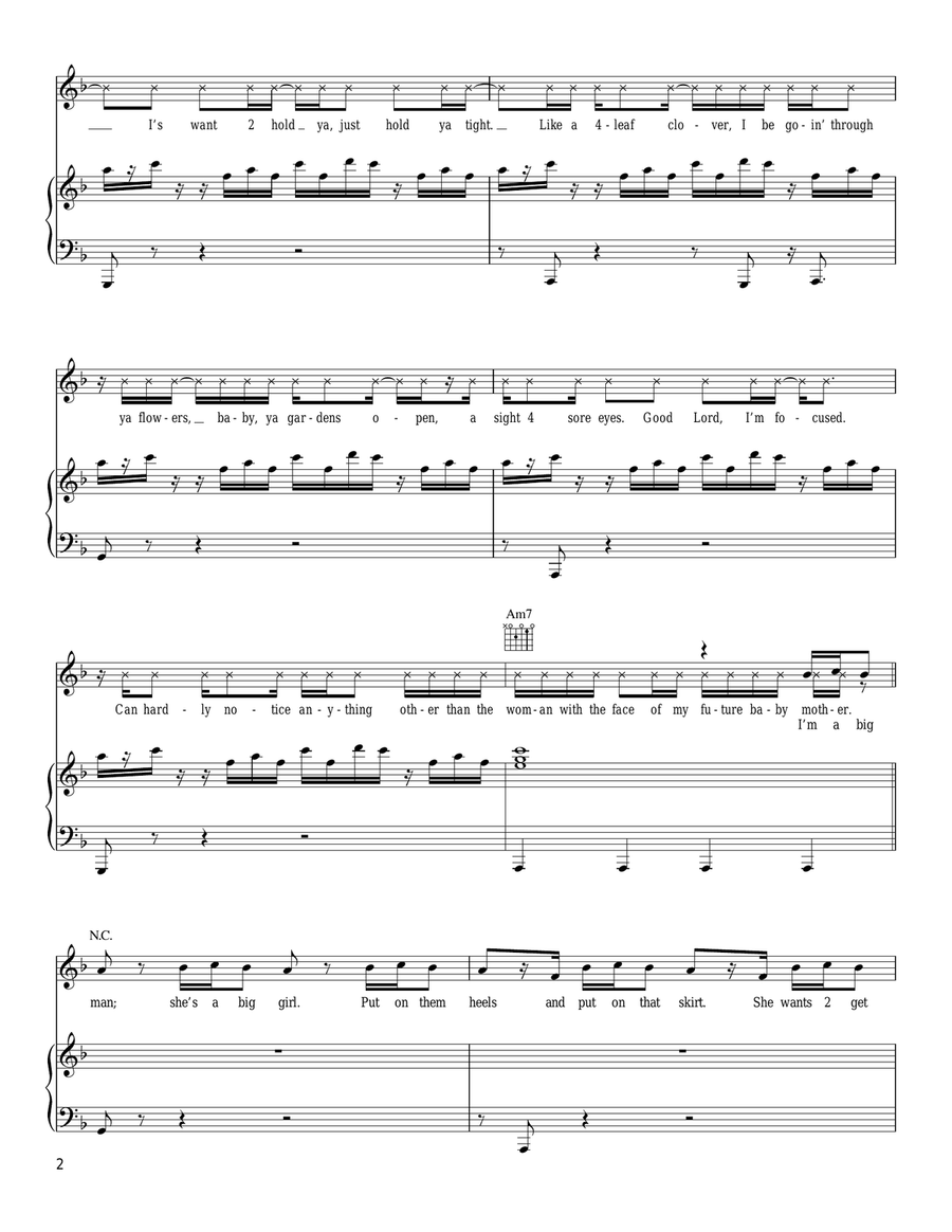 All Night Long Piano, Vocal, Guitar scores gallery preview page 2