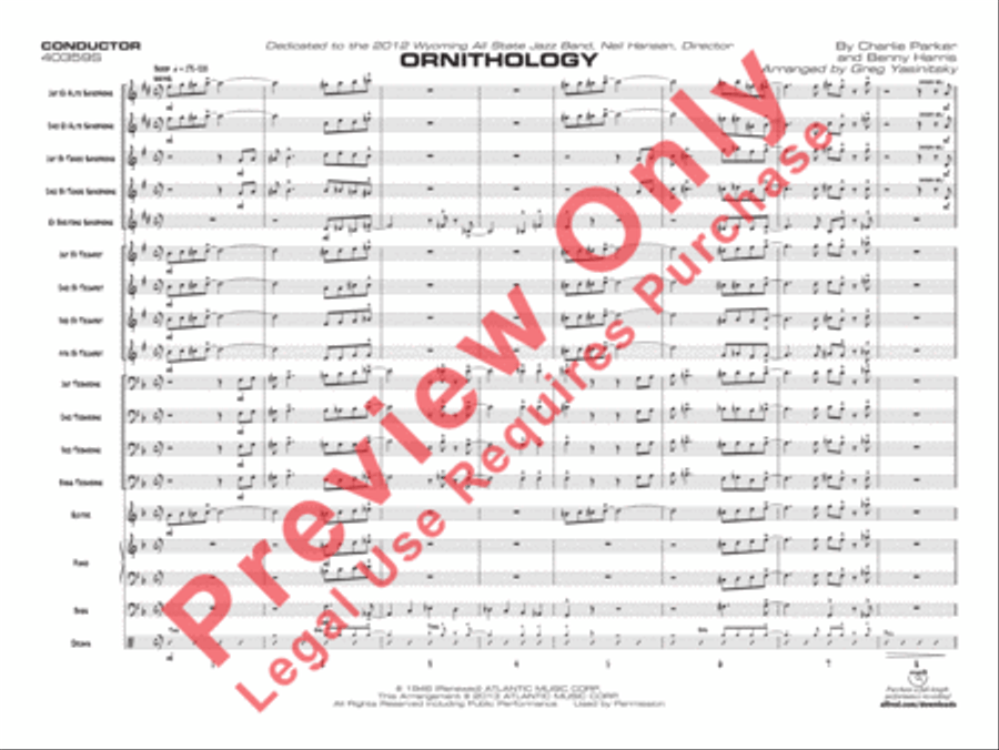 Ornithology Ornithology Jazz Ensemble scores gallery preview page 22