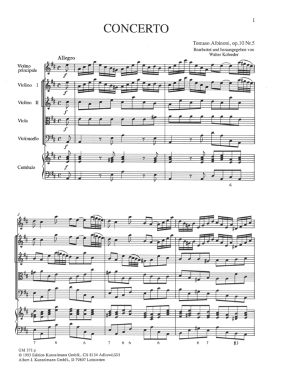 Concerto Op. 10/5 Violin scores gallery preview page 2