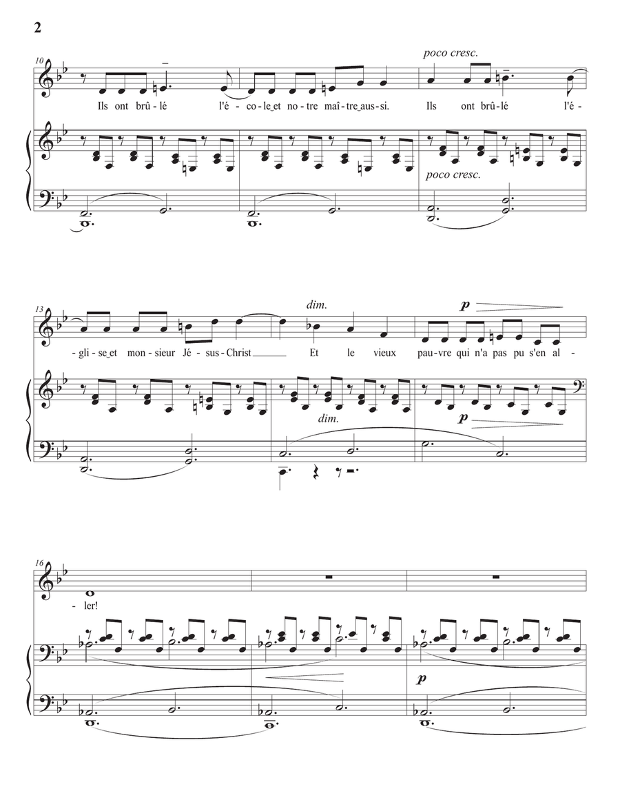 DEBUSSY: Noël des enfants qui n'ont plus de maisons (transposed to G minor) Piano, Vocal scores gallery preview page 3