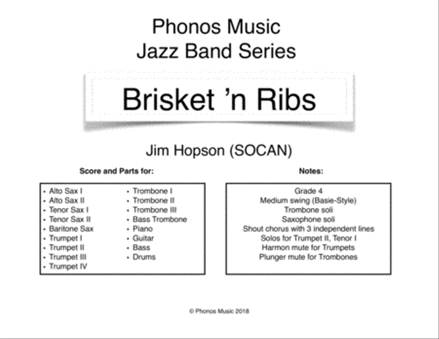 Brisket 'n Ribs Jazz Ensemble scores gallery preview page 1