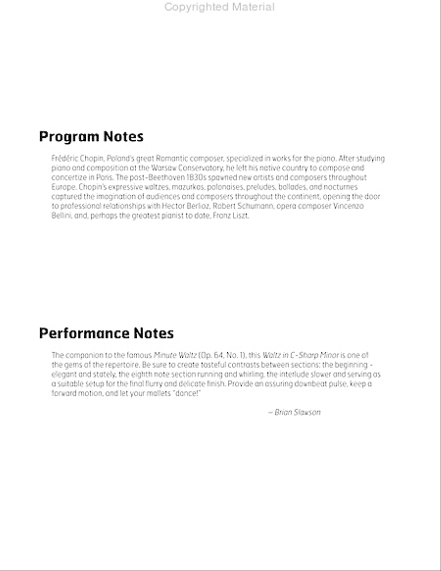 Waltz in C-Sharp Minor Marimba scores gallery preview page 3
